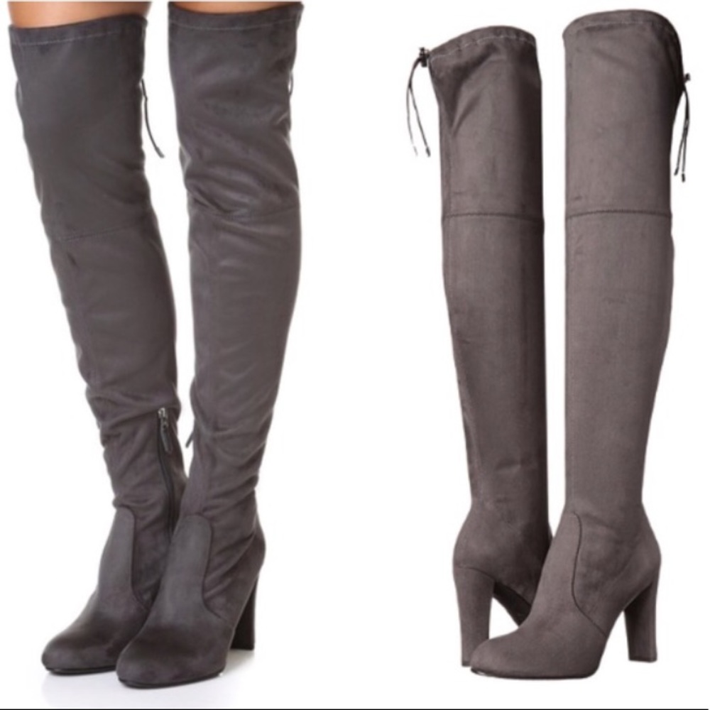 Sam Edelman Kent, Dark Grey Suede Knee High Boots